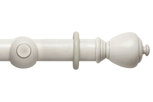 Hallis Modern Country Sugar Pot 45mm Wooden Curtain Pole - Brushed Ivory