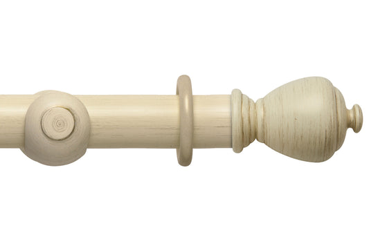 Hallis Modern Country Sugar Pot 45mm Wooden Curtain Pole - Brushed Cream