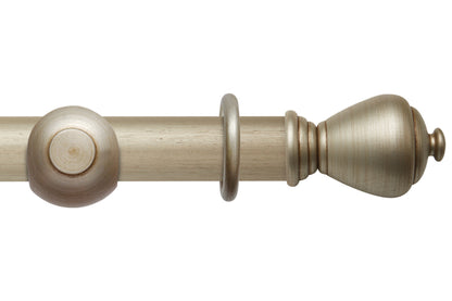 Hallis Modern Country Sugar Pot 45mm Wooden Curtain Pole - Satin Silver