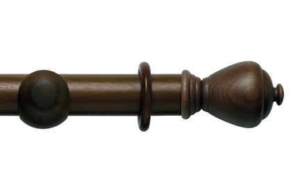 Hallis Modern Country Sugar Pot 45mm Wooden Curtain Pole - Dark Oak