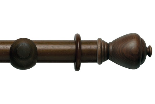 Hallis Modern Country Sugar Pot 45mm Wooden Curtain Pole - Dark Oak
