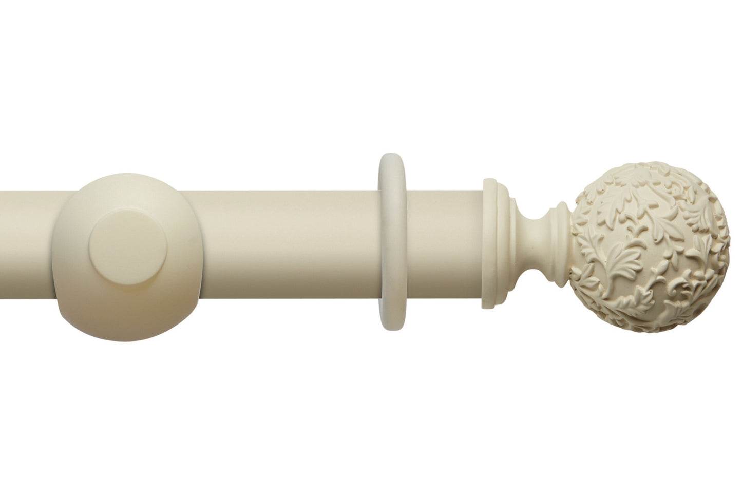 Hallis Modern Country Floral Ball 45mm Wooden Curtain Pole - Pearl