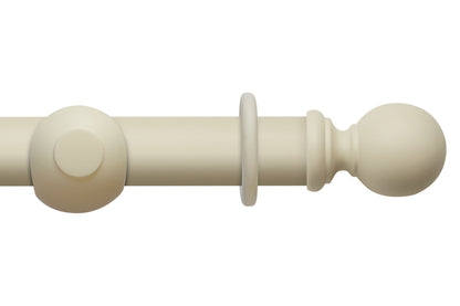 Hallis Modern Country Ball 55mm Wooden Curtain Pole - Pearl