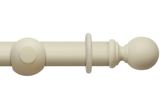 Hallis Modern Country Ball 55mm Wooden Curtain Pole - Pearl