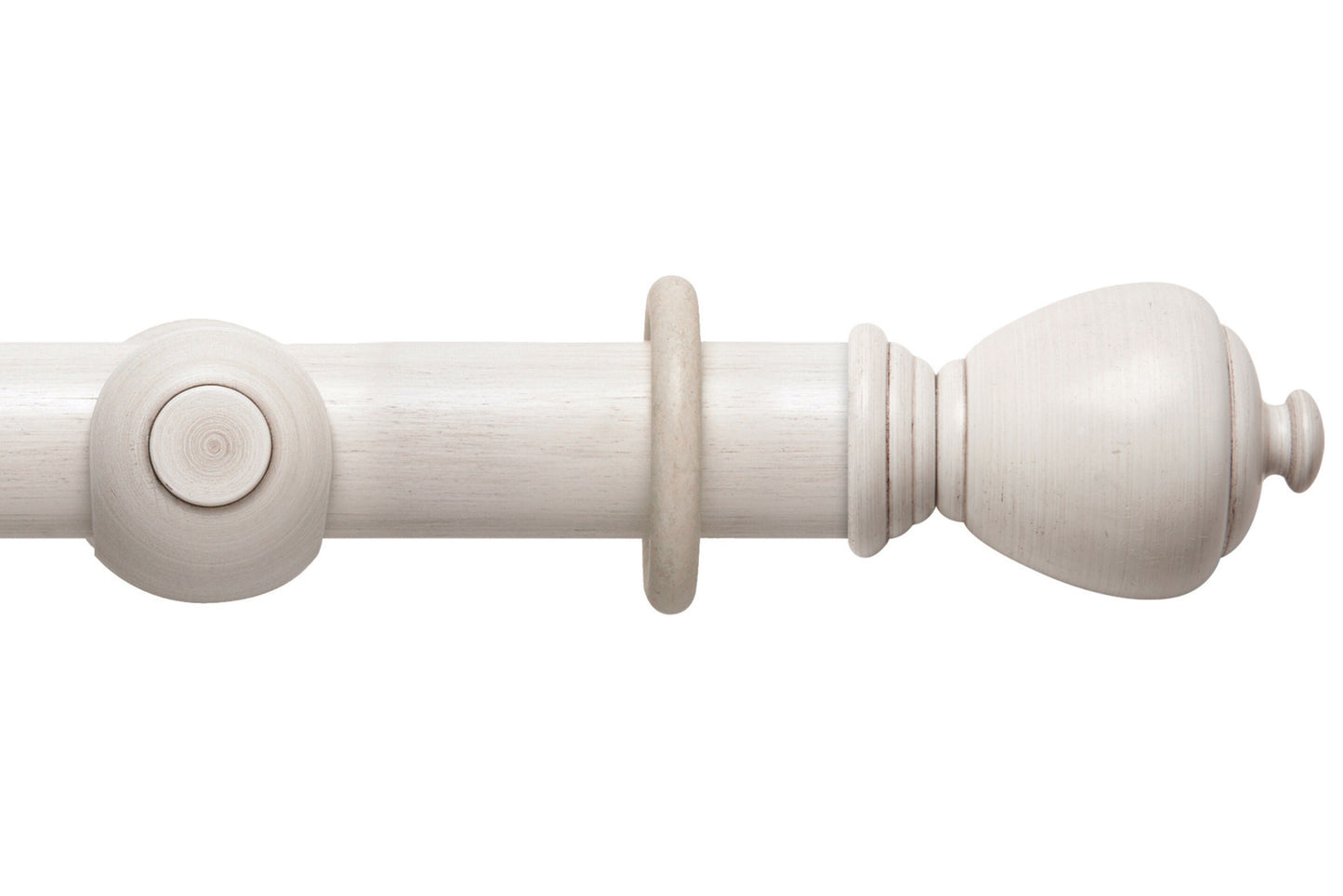 Hallis Modern Country Sugar Pot 55mm Wooden Curtain Pole - Brushed Ivory