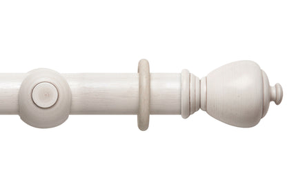 Hallis Modern Country Sugar Pot 55mm Wooden Curtain Pole - Brushed Ivory