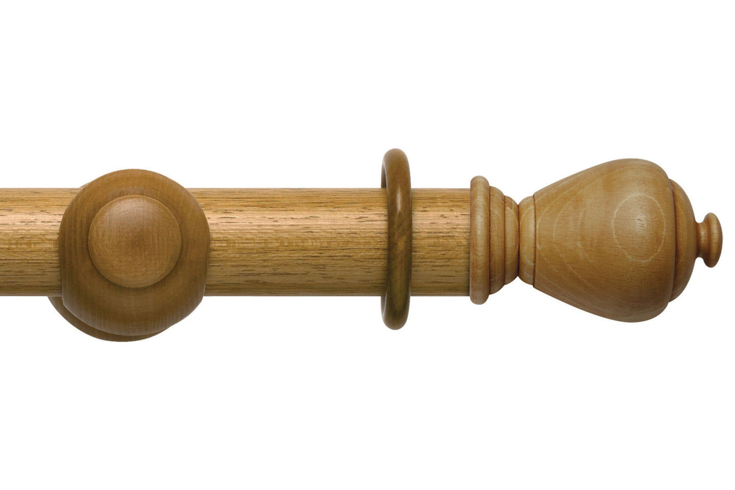 Hallis Modern Country Sugar Pot 55mm Wooden Curtain Pole - Light Oak