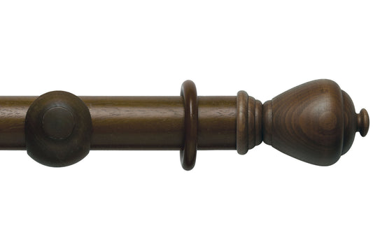 Hallis Modern Country Sugar Pot 55mm Wooden Curtain Pole - Dark Oak
