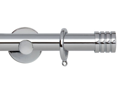 Hallis Neo Stud 28mm Metal Curtain Pole (Cylinder Brackets) - Chrome