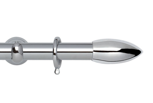Hallis Neo Bullet 28mm Metal Curtain Pole (Cup Brackets) - Chrome