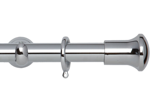 Hallis Neo Trumpet 28mm Metal Curtain Pole (Cup Brackets) - Chrome