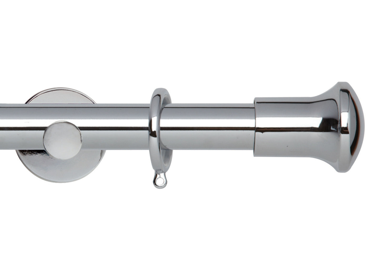 Hallis Neo Trumpet 28mm Metal Curtain Pole (Cylinder Brackets) - Chrome