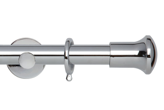 Hallis Neo Trumpet 28mm Metal Curtain Pole (Cylinder Brackets) - Chrome