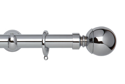 Hallis Neo Ball 28mm Metal Curtain Pole (Cup Brackets) - Chrome