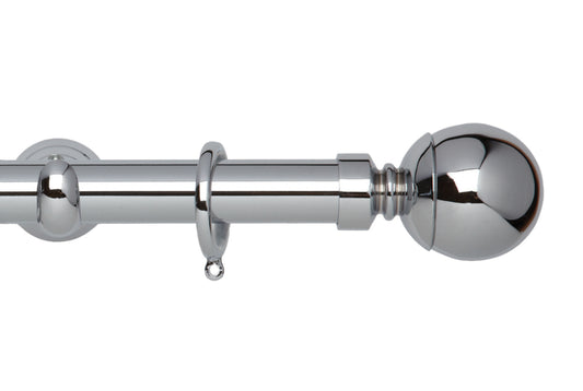 Hallis Neo Ball 28mm Metal Curtain Pole (Cup Brackets) - Chrome