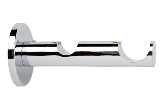 Hallis Neo 19/28mm Double Metal Curtain Pole Bracket - Chrome
