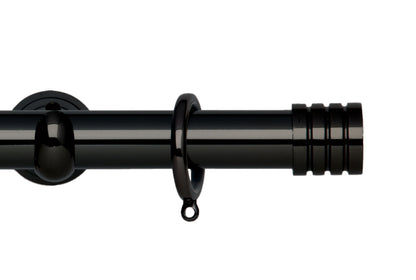 Hallis Neo Stud 28mm Metal Curtain Pole (Cup Brackets) - Black Nickel