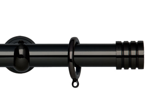 Hallis Neo Stud 28mm Metal Curtain Pole (Cup Brackets) - Black Nickel
