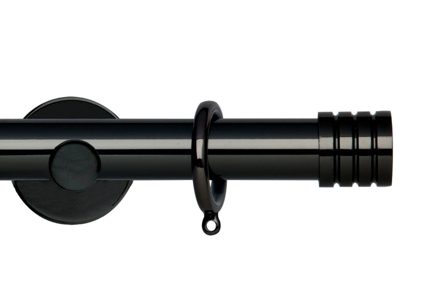 Hallis Neo Stud 28mm Metal Curtain Pole (Cylinder Brackets) - Black Nickel