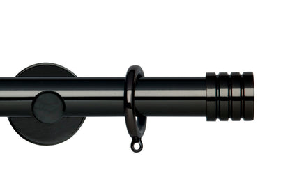 Hallis Neo Stud 28mm Metal Curtain Pole (Cylinder Brackets) - Black Nickel