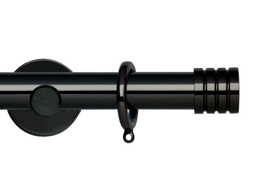 Hallis Neo Stud 28mm Metal Curtain Pole (Cylinder Brackets) - Black Nickel