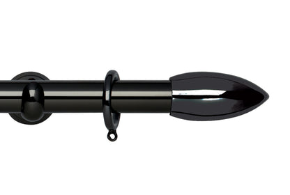 Hallis Neo Bullet 28mm Metal Curtain Pole (Cup Brackets) - Black Nickel
