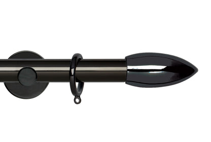 Hallis Neo Bullet 28mm Metal Curtain Pole (Cylinder Brackets) - Black Nickel