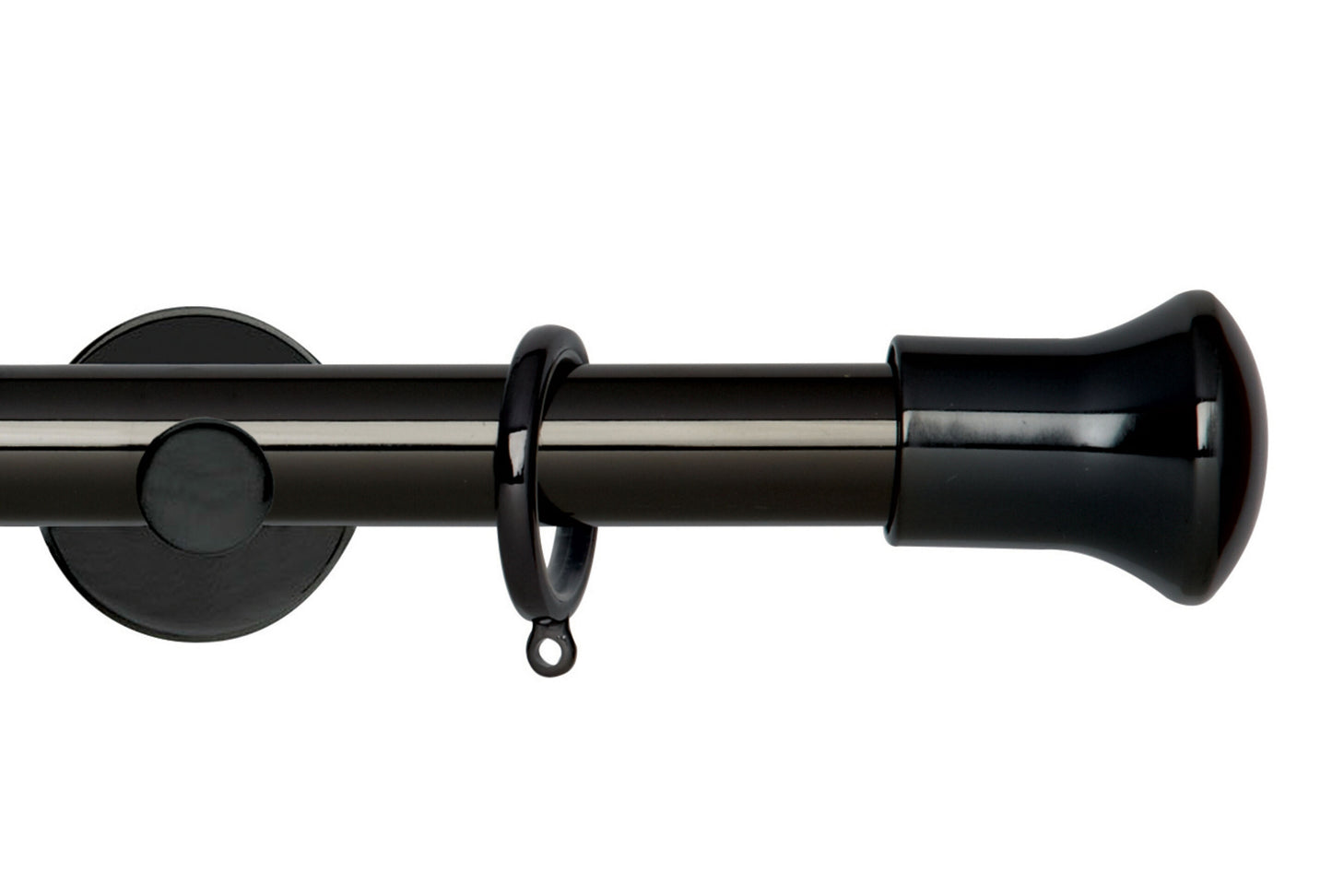 Hallis Neo Trumpet 28mm Metal Curtain Pole (Cylinder Brackets) - Black Nickel