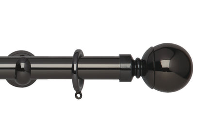 Hallis Neo Ball 28mm Metal Curtain Pole (Cup Brackets) - Black Nickel