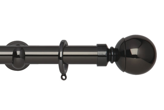 Hallis Neo Ball 28mm Metal Curtain Pole (Cup Brackets) - Black Nickel
