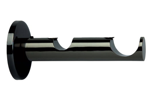 Hallis Neo 19/28mm Double Metal Curtain Pole Bracket - Black Nickel