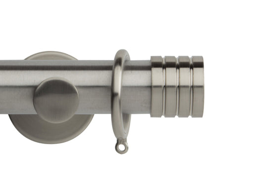 Hallis Neo Stud 35mm Metal Curtain Pole - Stainless Steel
