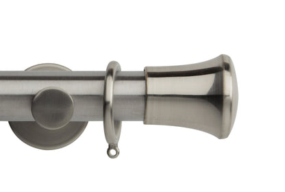 Hallis Neo Trumpet 35mm Metal Curtain Pole - Stainless Steel