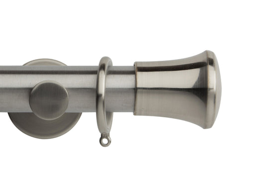 Hallis Neo Trumpet 35mm Metal Curtain Pole - Stainless Steel