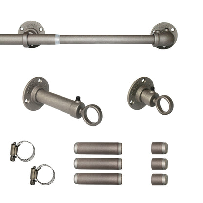 Speedy Industrial 22/25mm Extendable Metal Curtain Pole - Gunmetal