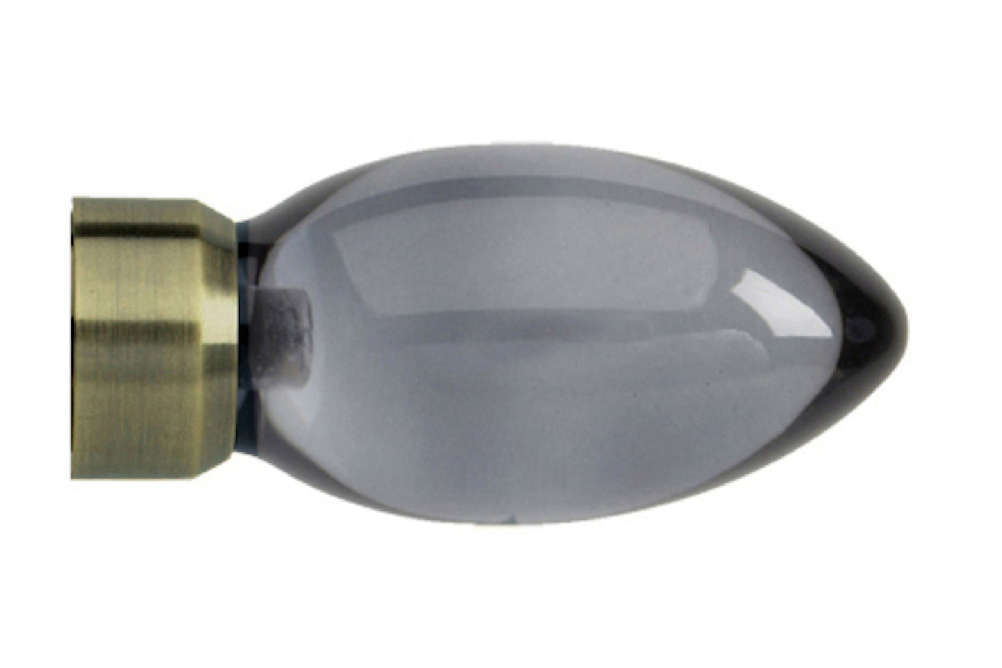 Hallis Neo Premium 28mm Smoke Teardrop Metal Curtain Pole Finials (Pair) - Spun Brass