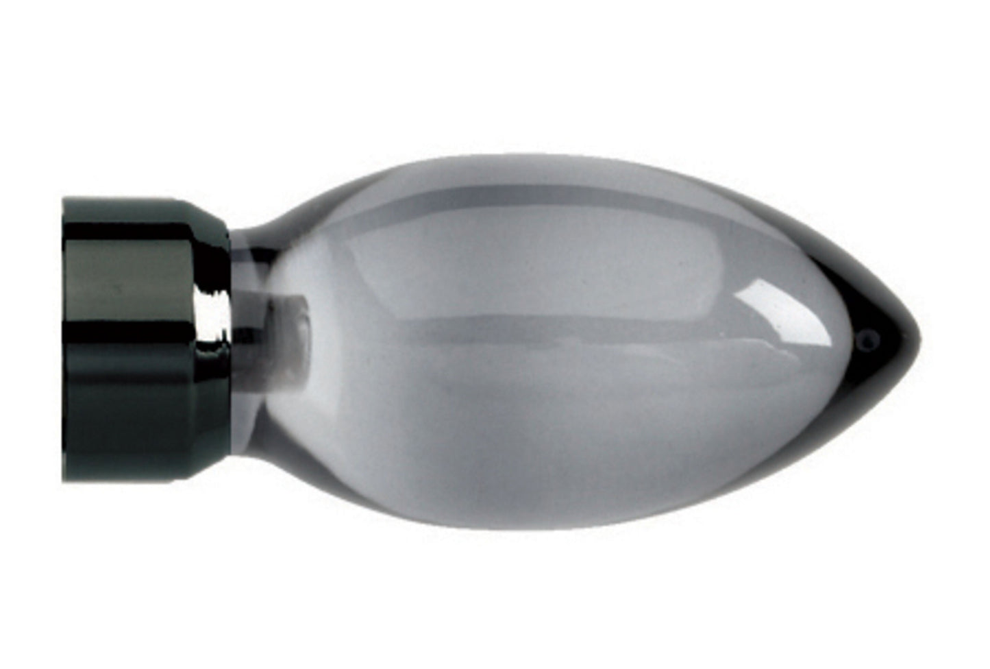 Hallis Neo Premium 28mm Smoke Teardrop Metal Curtain Pole Finials (Pair) - Black Nickel