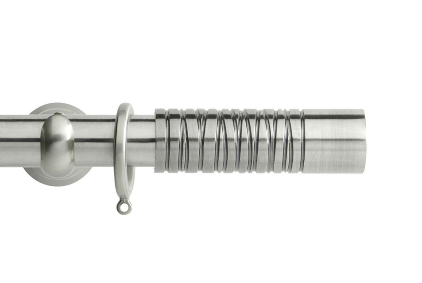 Hallis Neo Premium Barrel 28mm Metal Curtain Pole (Cup Brackets) - Stainless Steel