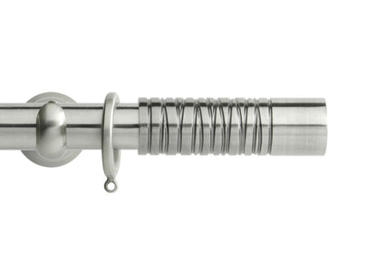 Hallis Neo Premium Barrel 28mm Metal Curtain Pole (Cup Brackets) - Stainless Steel