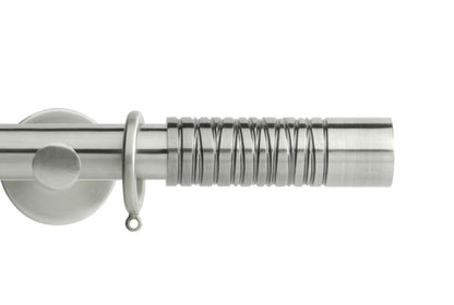 Hallis Neo Premium Barrel 28mm Metal Curtain Pole (Cylinder Brackets) - Stainless Steel