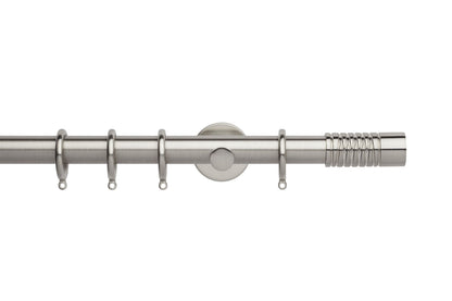 Hallis Neo Wired Barrel 28mm Metal Curtain Pole (Cylinder Brackets) - Stainless Steel