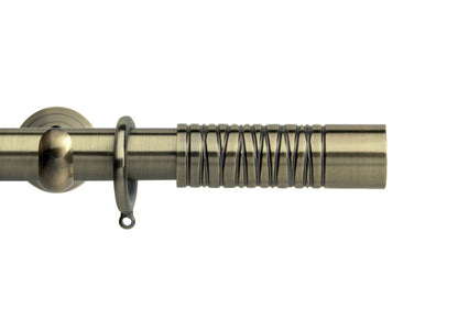 Hallis Neo Premium Barrel 28mm Metal Curtain Pole (Cup Brackets) - Spun Brass