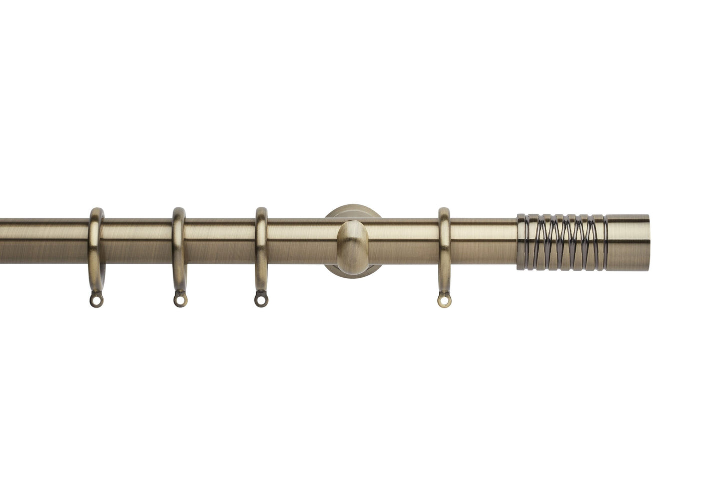 Hallis Neo Wired Barrel 28mm Metal Curtain Pole (Cup Brackets) - Spun Brass