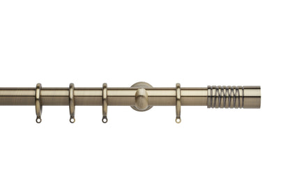 Hallis Neo Wired Barrel 28mm Metal Curtain Pole (Cup Brackets) - Spun Brass