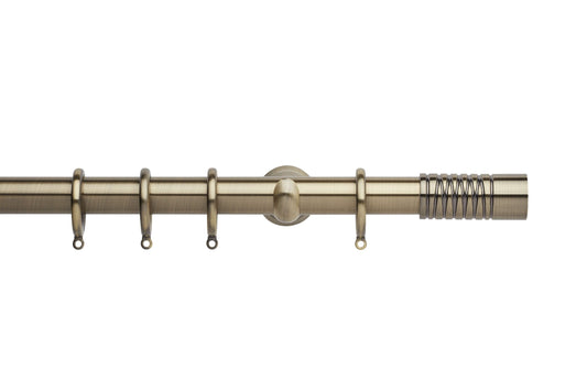 Hallis Neo Wired Barrel 28mm Metal Curtain Pole (Cup Brackets) - Spun Brass