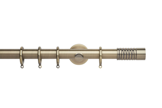 Hallis Neo Wired Barrel 28mm Metal Curtain Pole (Cylinder Brackets) - Spun Brass