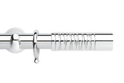 Hallis Neo Premium Barrel 28mm Metal Curtain Pole (Cup Brackets) - Chrome