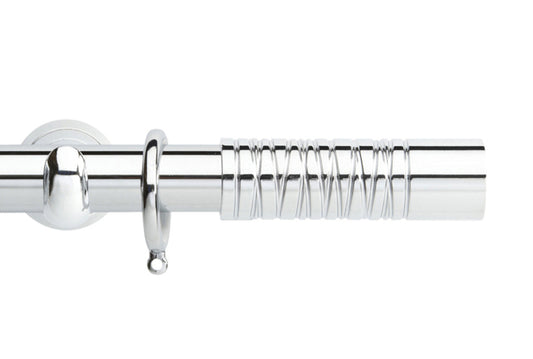 Hallis Neo Premium Barrel 28mm Metal Curtain Pole (Cup Brackets) - Chrome