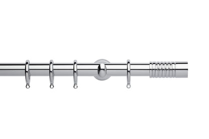 Hallis Neo Wired Barrel 28mm Metal Curtain Pole (Cup Brackets) - Chrome