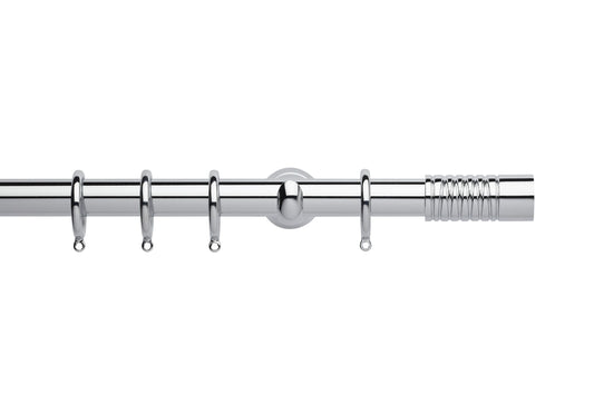 Hallis Neo Wired Barrel 28mm Metal Curtain Pole (Cup Brackets) - Chrome